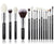 High Quality Black/Silver Makeup brushes set professional with Natural Hair  6pcs-25pcs - BranelleX